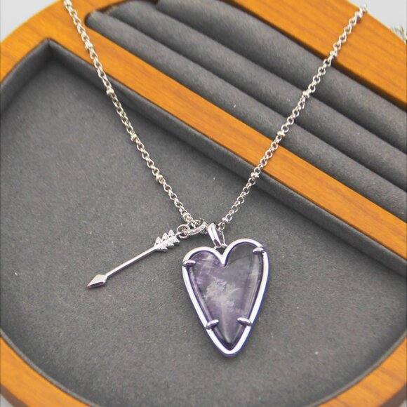 Kendra Scott Large Heart Necklace & Earrings Set